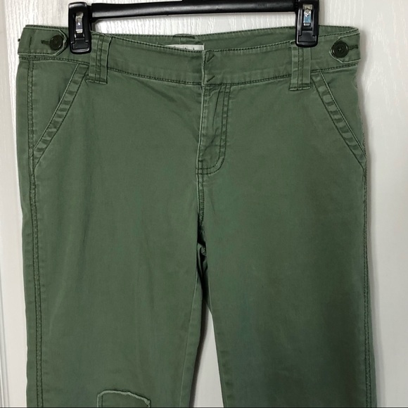 Coldwater Creek Olive Green patchwork pants 8 - Picture 2 of 6